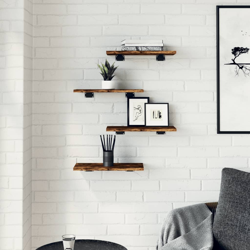 Wall Shelves 4 Pcs Engineered Wood