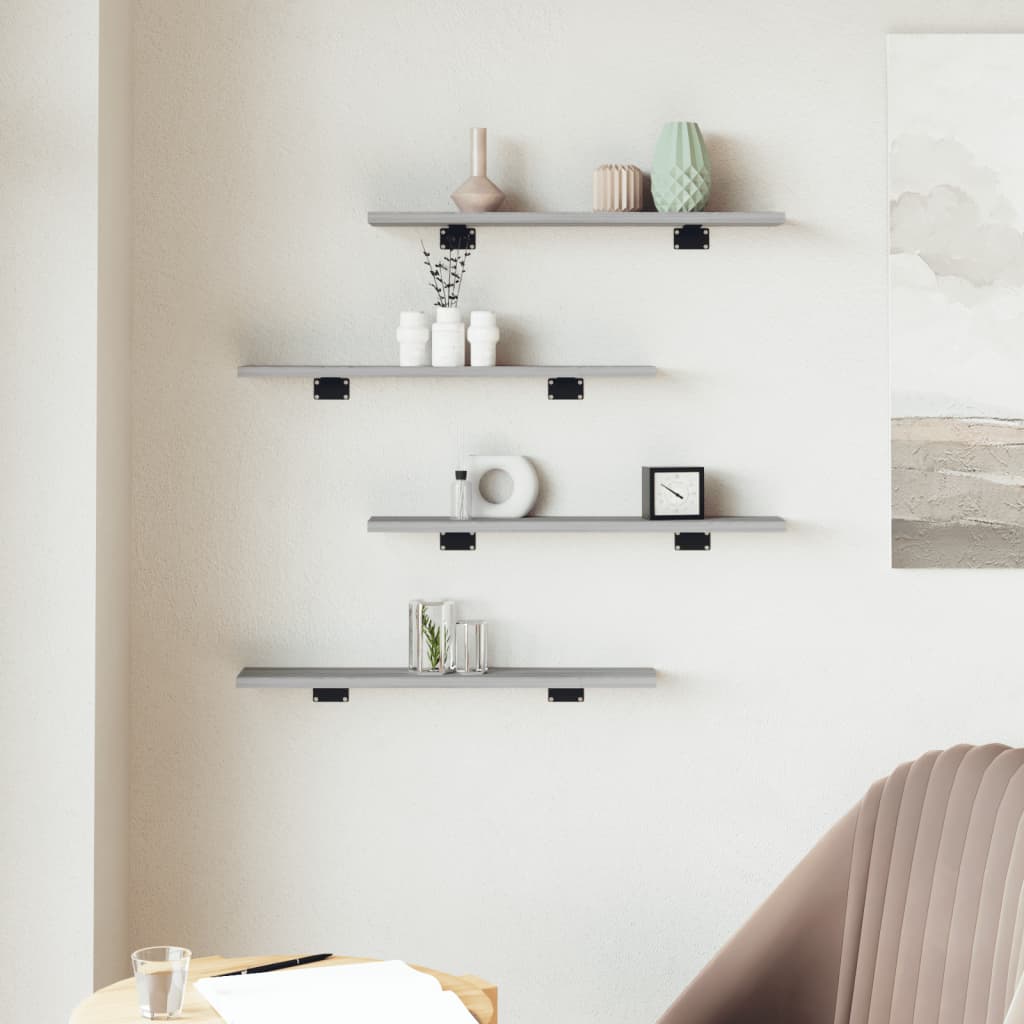 Wall Shelves 4 Pcs Engineered Wood