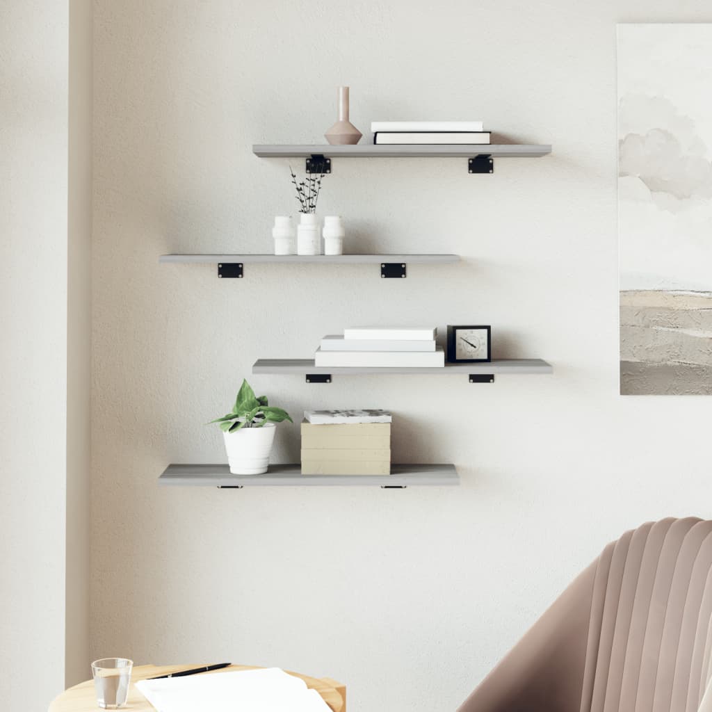 Wall Shelves 4 Pcs Engineered Wood