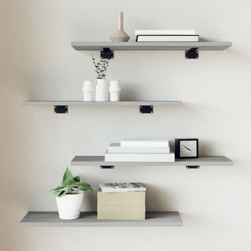 Wall Shelves 4 Pcs Engineered Wood