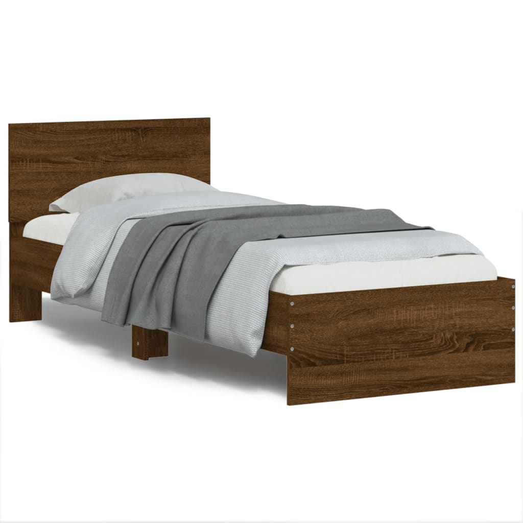 Bed Frame With Headboard And Led Small Double