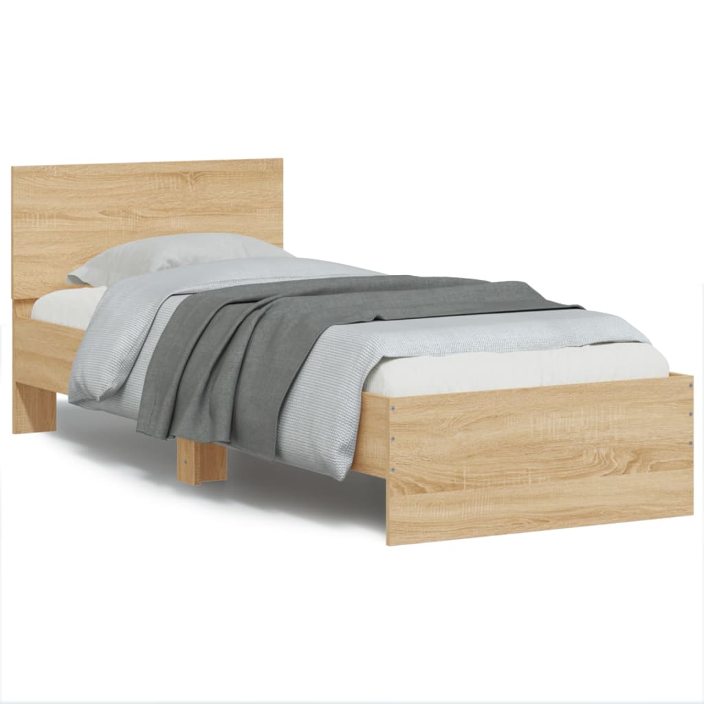 Bed Frame With Headboard And Led Small Double