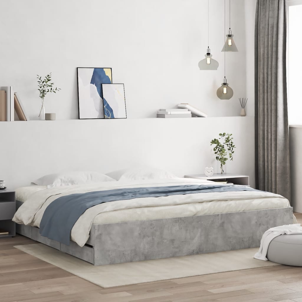 Bed Frame With Drawers Without Mattress Double