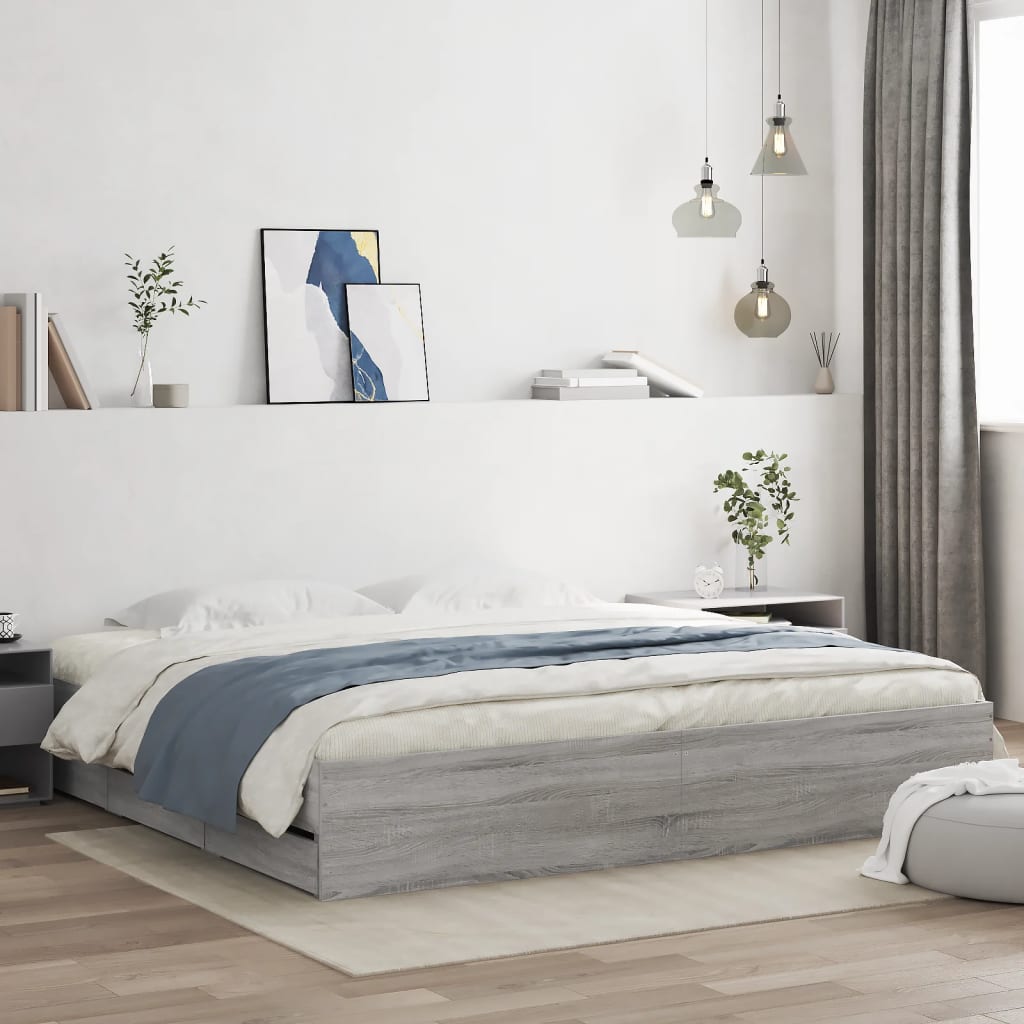Bed Frame With Drawers Without Mattress Double