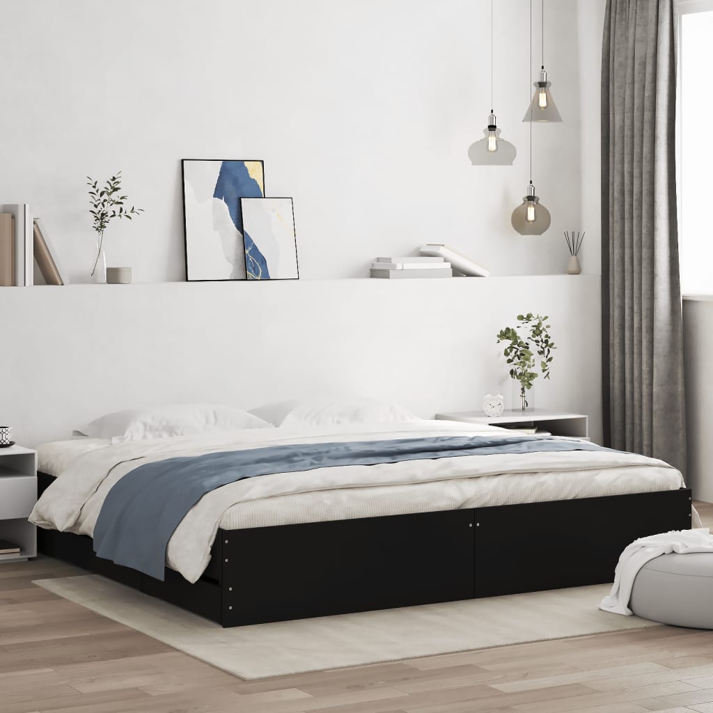 Bed Frame With Drawers Without Mattress Double