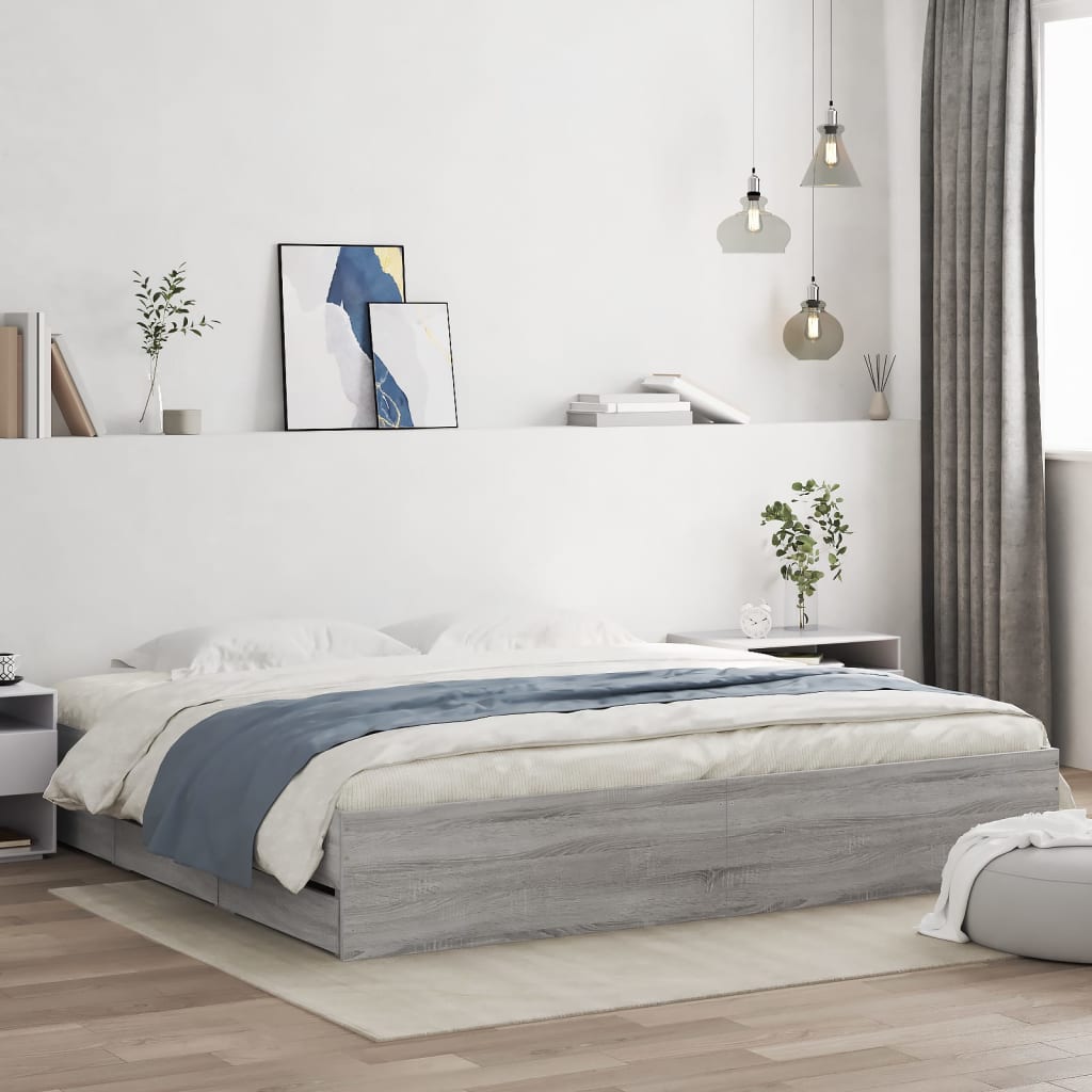 Bed Frame With Drawers Without Mattress Double