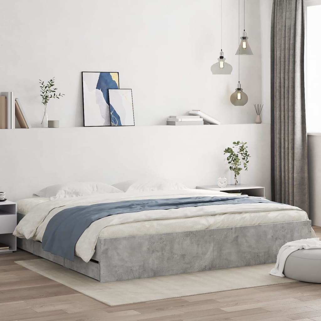 Bed Frame With Drawers Without Mattress Double