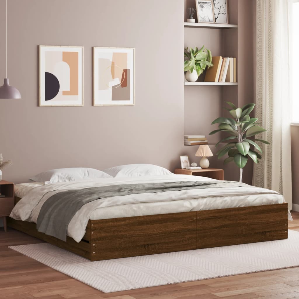 Bed Frame With Drawers Without Mattress Double