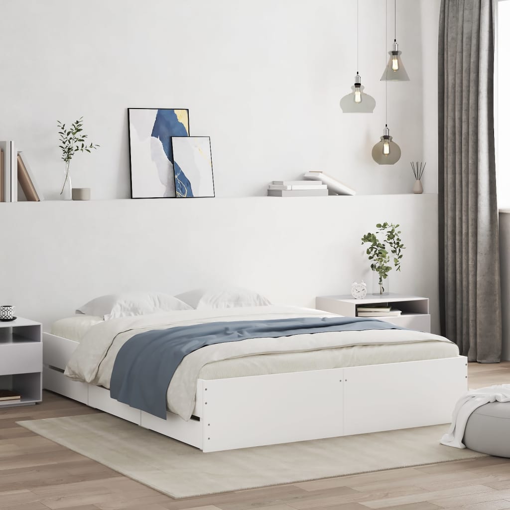 Bed Frame With Drawers Without Mattress Double