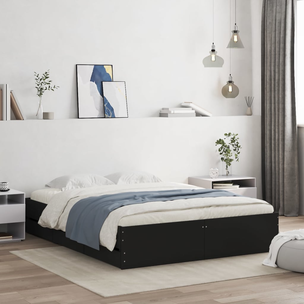 Bed Frame With Drawers Without Mattress Double