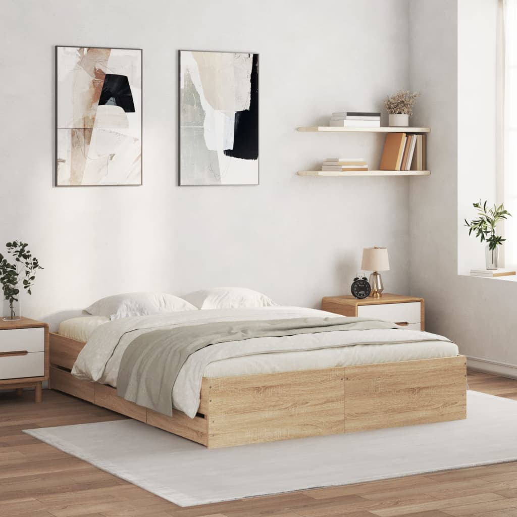 Bed Frame With Drawers Without Mattress Double