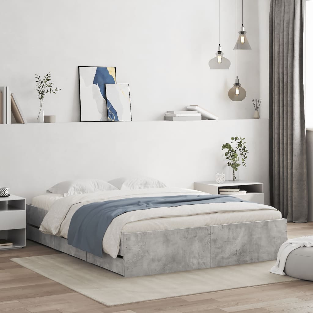 Bed Frame With Drawers Without Mattress Double