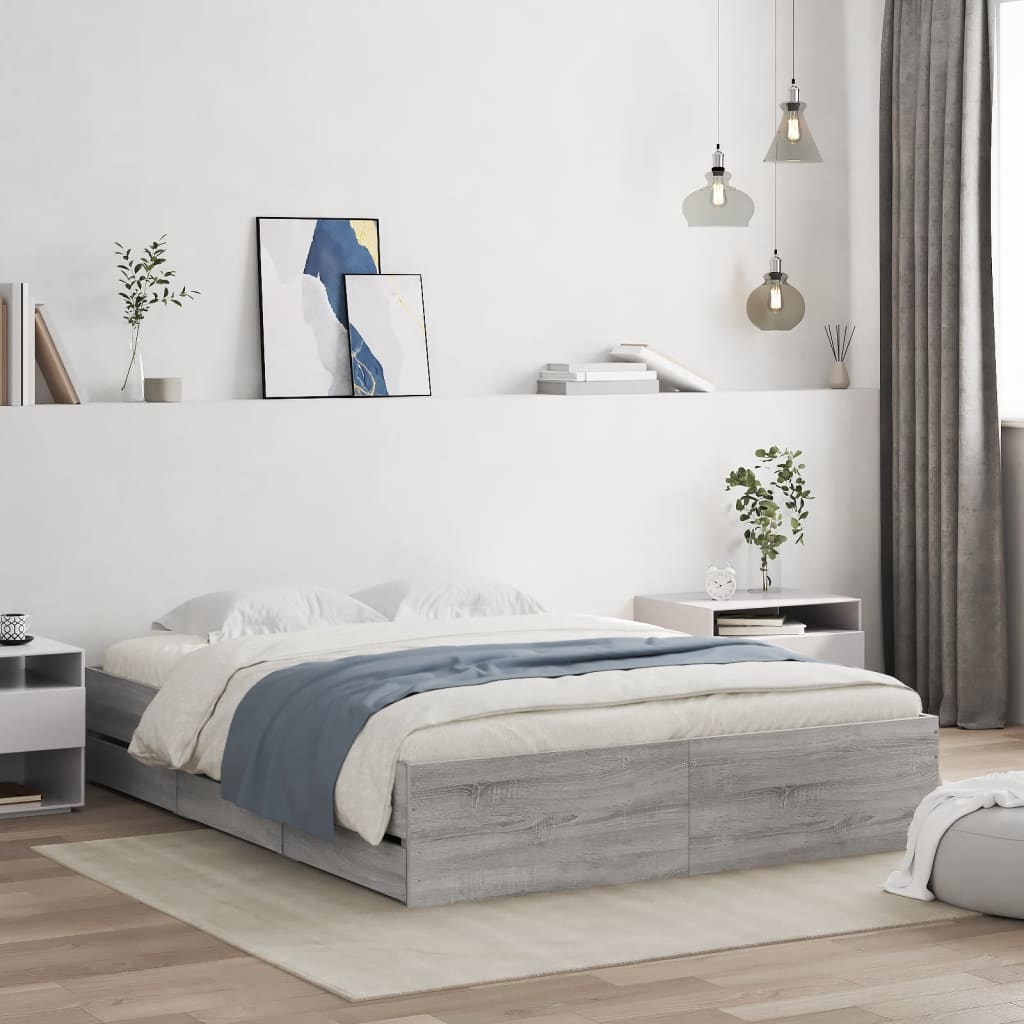 Bed Frame With Drawers Without Mattress Double