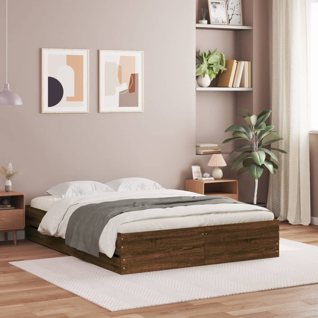 Bed Frame With Drawers Without Mattress Double