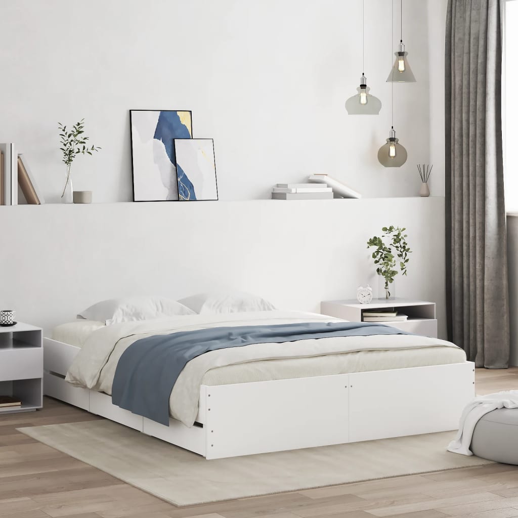Bed Frame With Drawers Without Mattress Double
