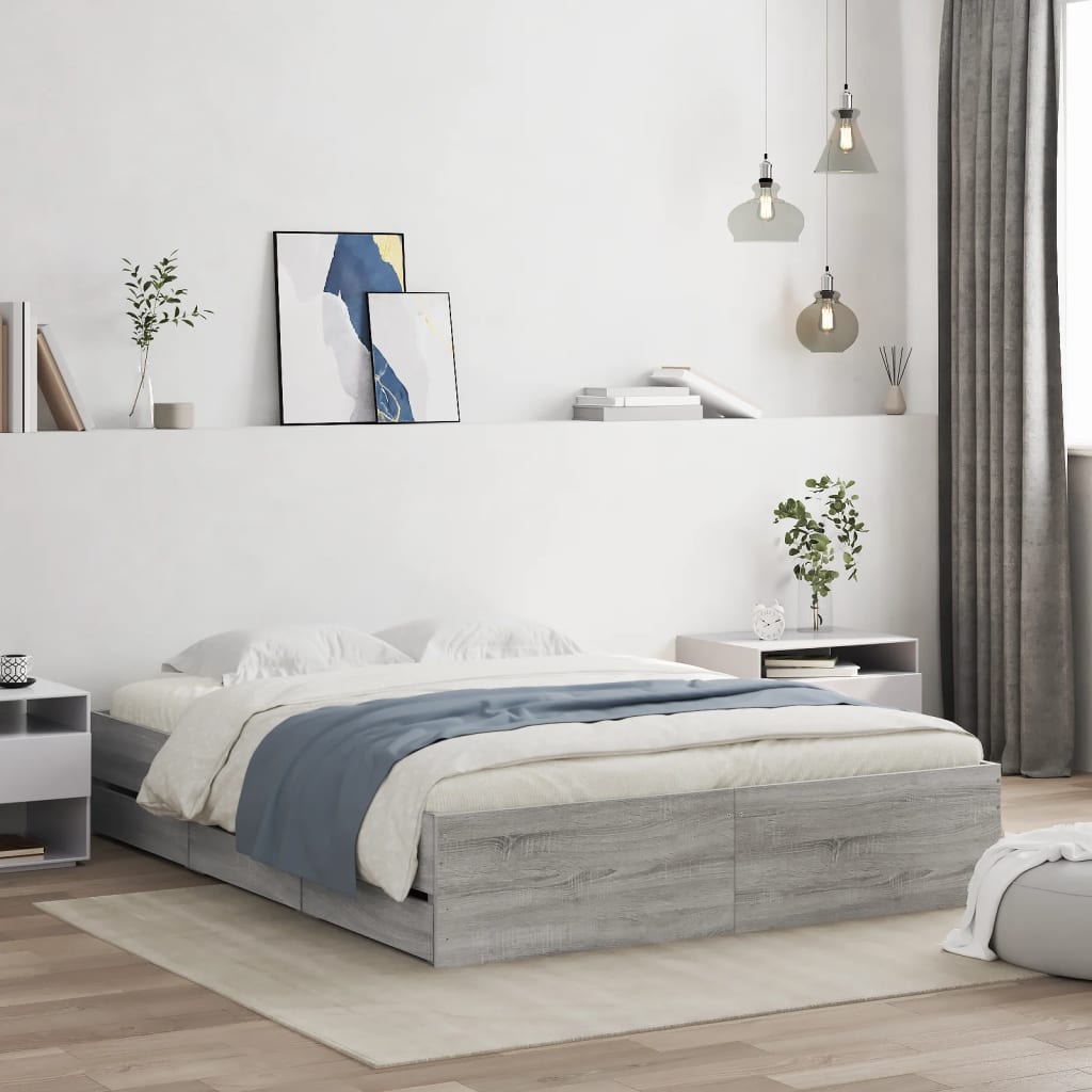 Bed Frame With Drawers Without Mattress Double