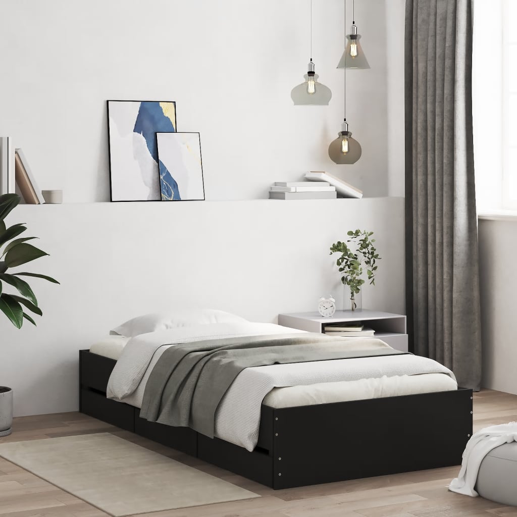 Bed Frame With Drawers Without Mattress Double