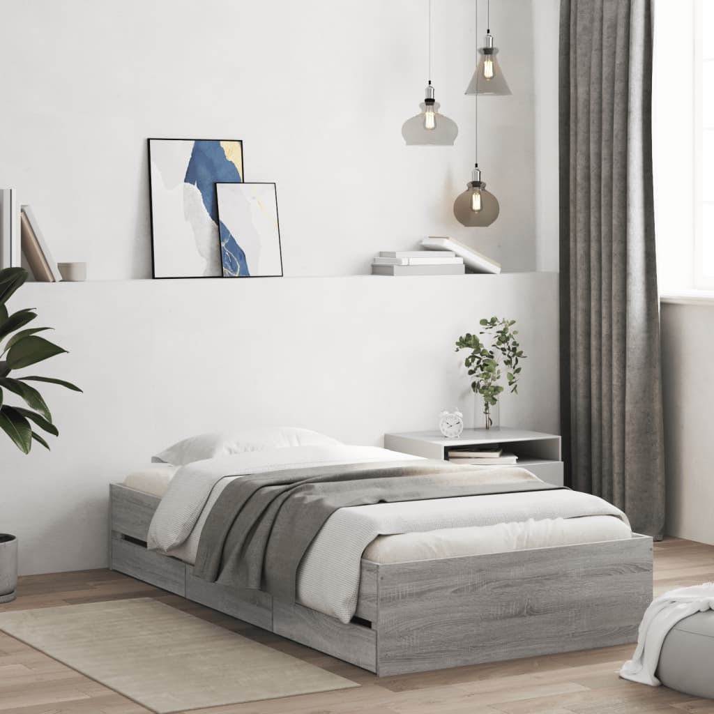 Bed Frame With Drawers Without Mattress Double