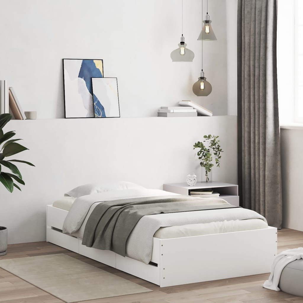 Bed Frame With Drawers Without Mattress Double
