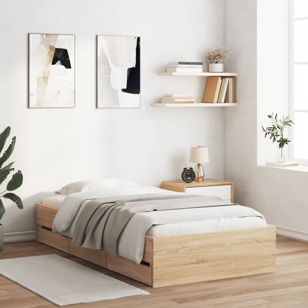 Bed Frame With Drawers Without Mattress Double