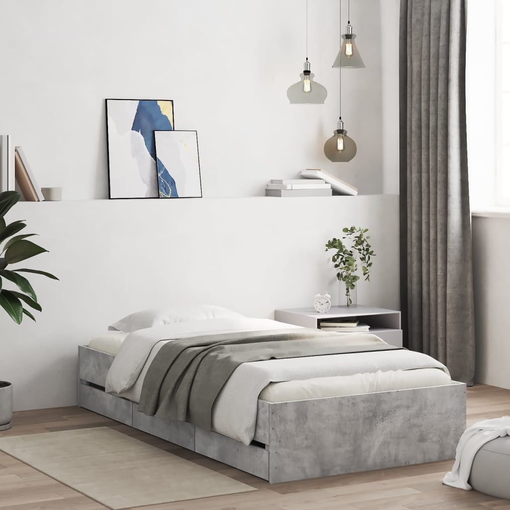Bed Frame With Drawers Without Mattress Double