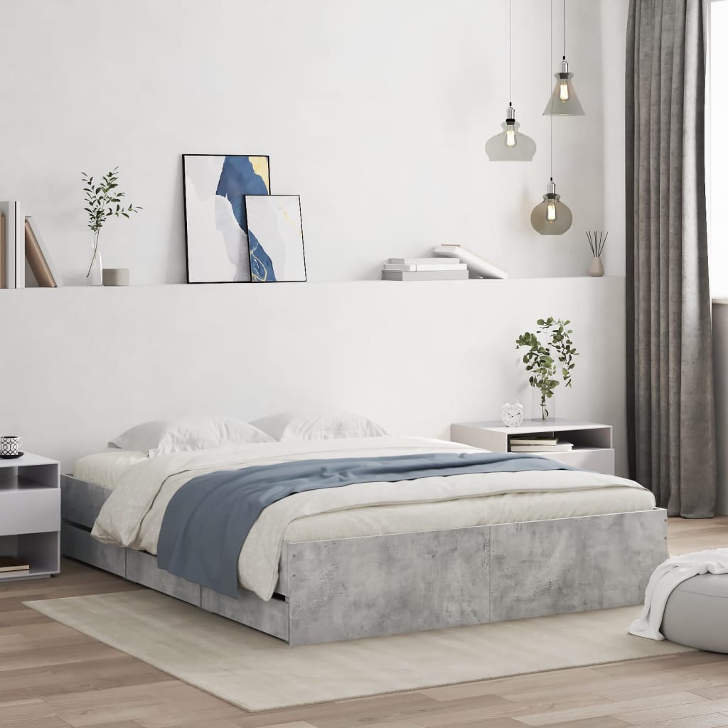 Bed Frame With Drawers Without Mattress Double