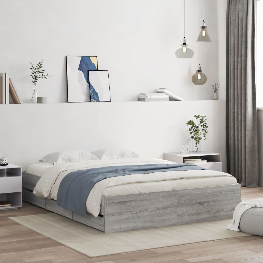 Bed Frame With Drawers Without Mattress Double