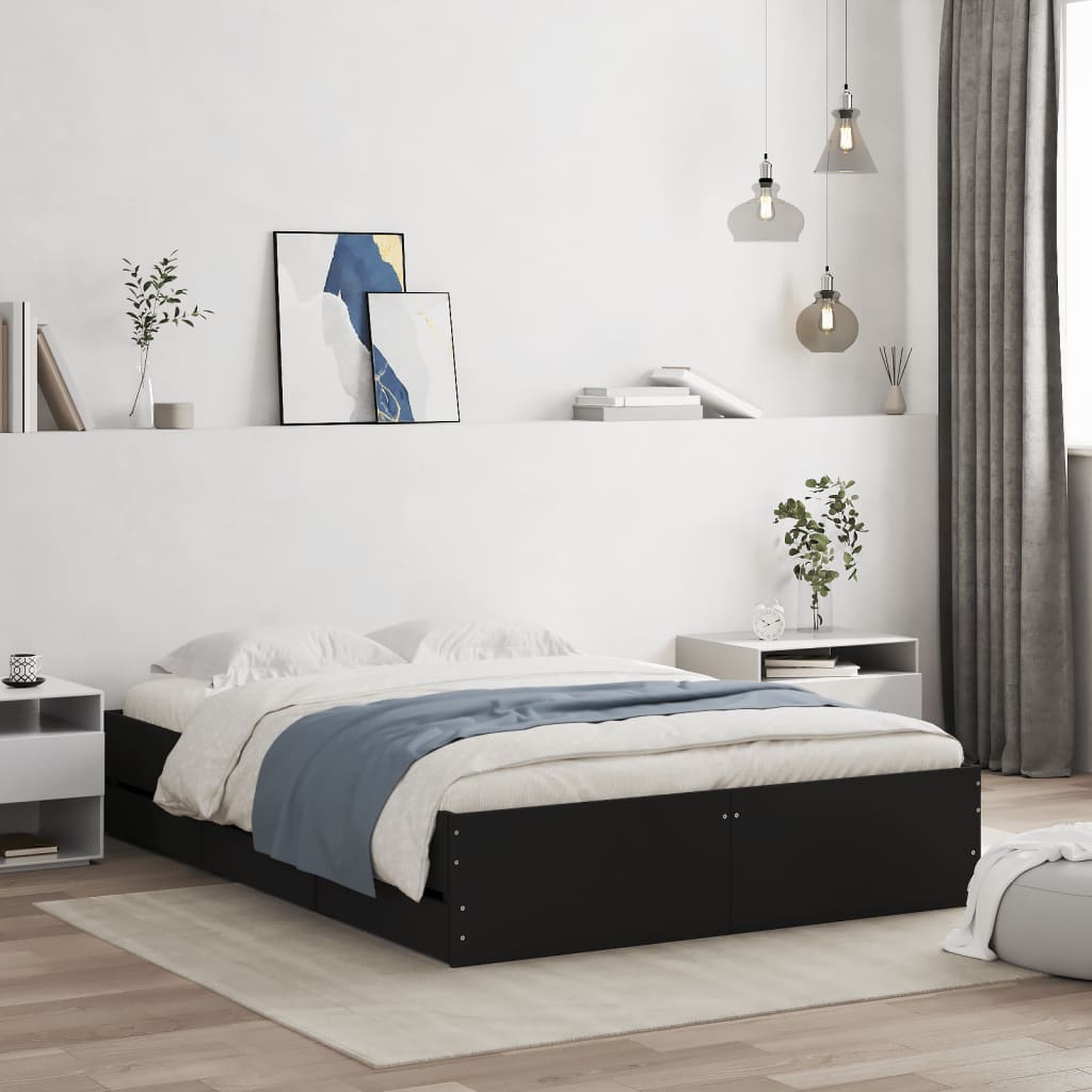 Bed Frame With Drawers Without Mattress Double