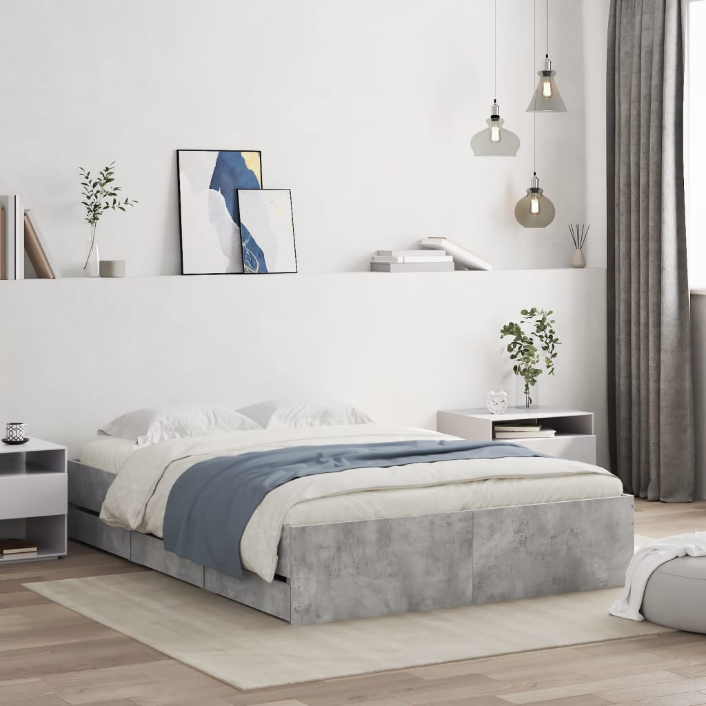 Bed Frame With Drawers Without Mattress Double