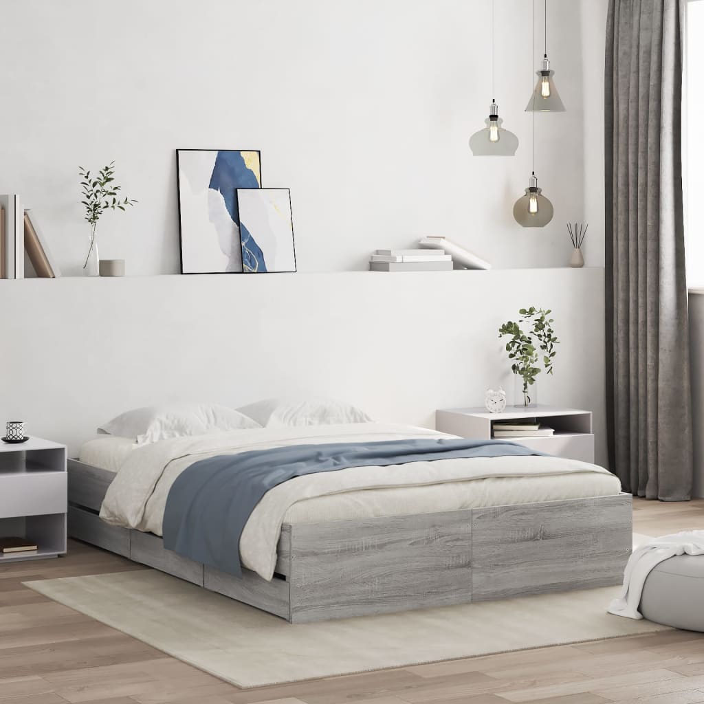 Bed Frame With Drawers Without Mattress Double