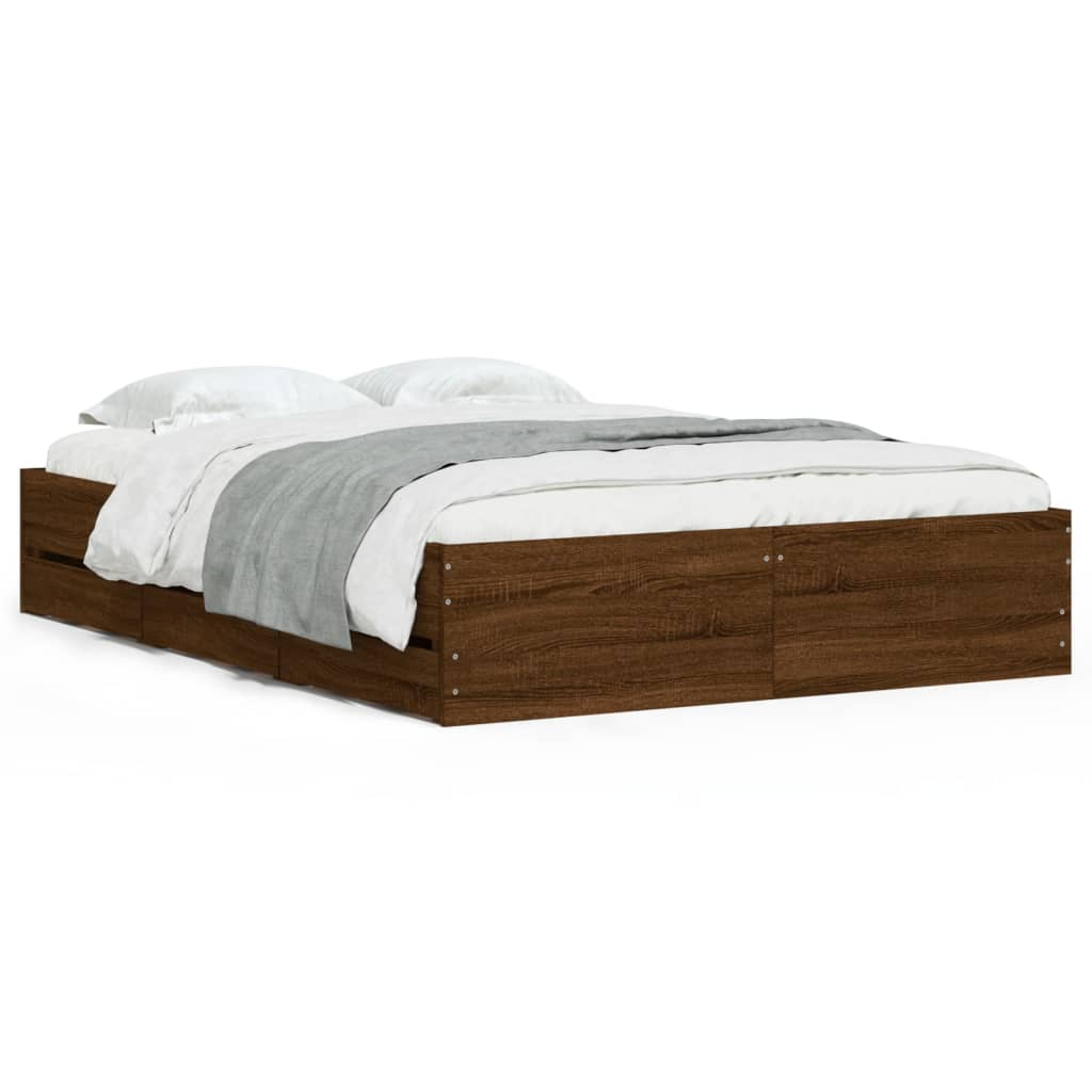 Bed Frame With Drawers Without Mattress Double