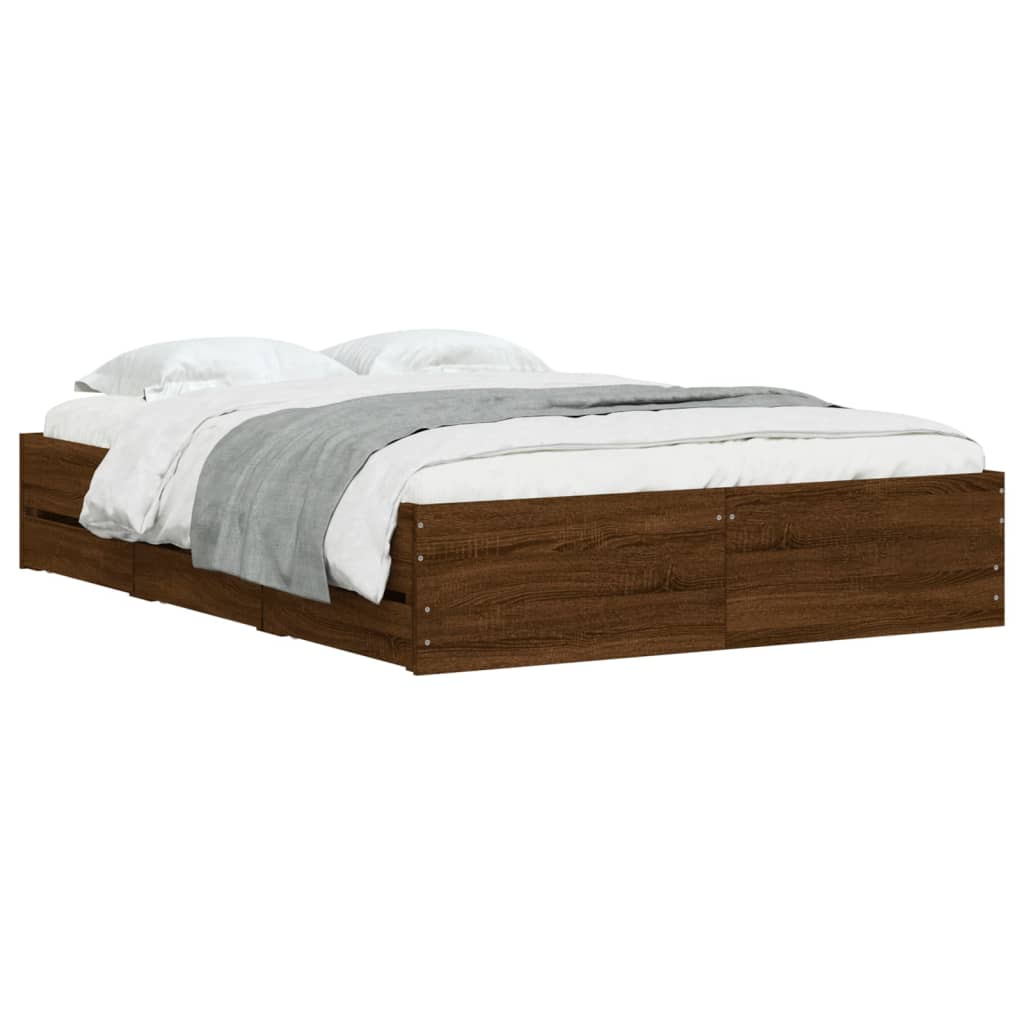 Bed Frame With Drawers Without Mattress Double