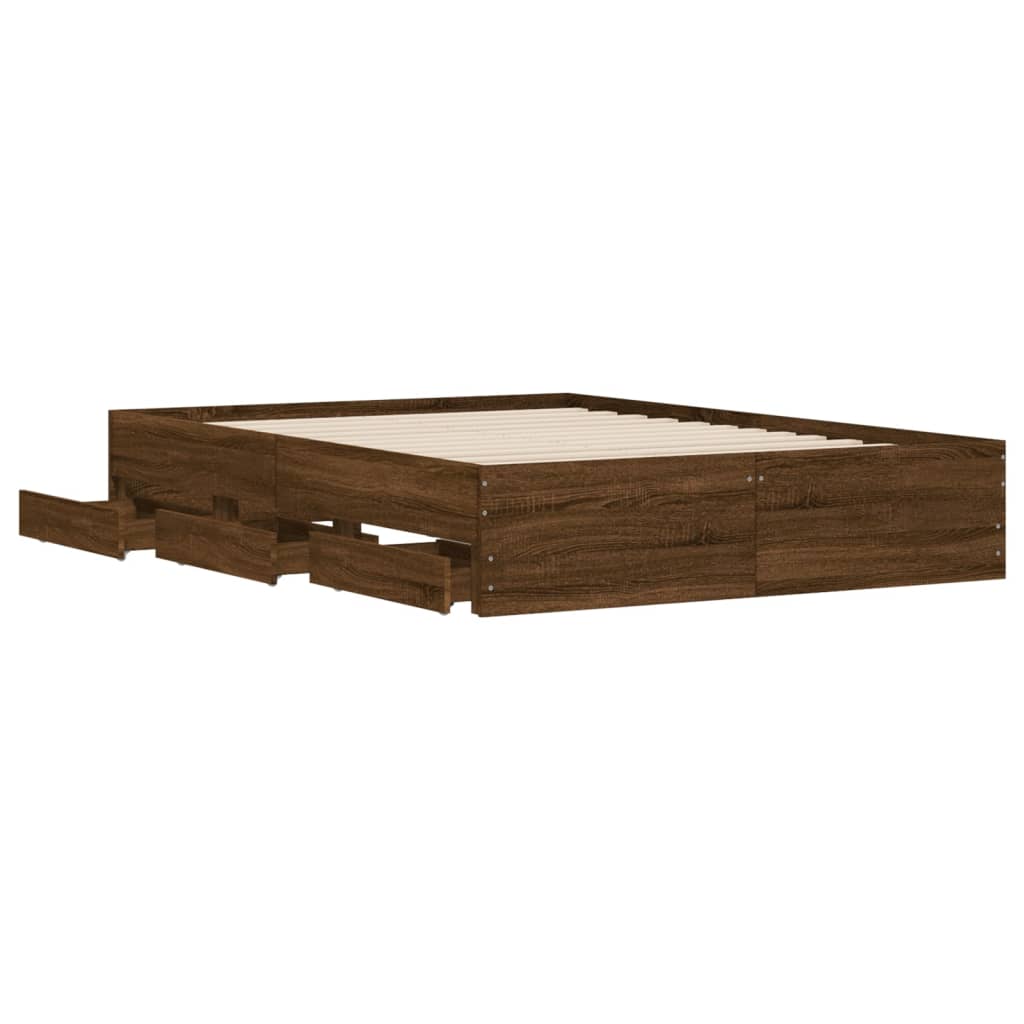 Bed Frame With Drawers Without Mattress Double