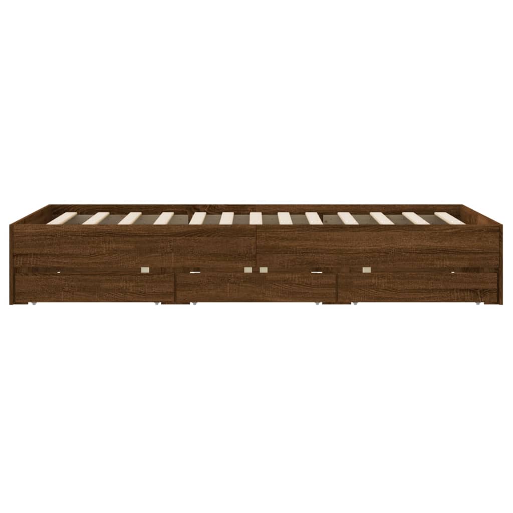Bed Frame With Drawers Without Mattress Double