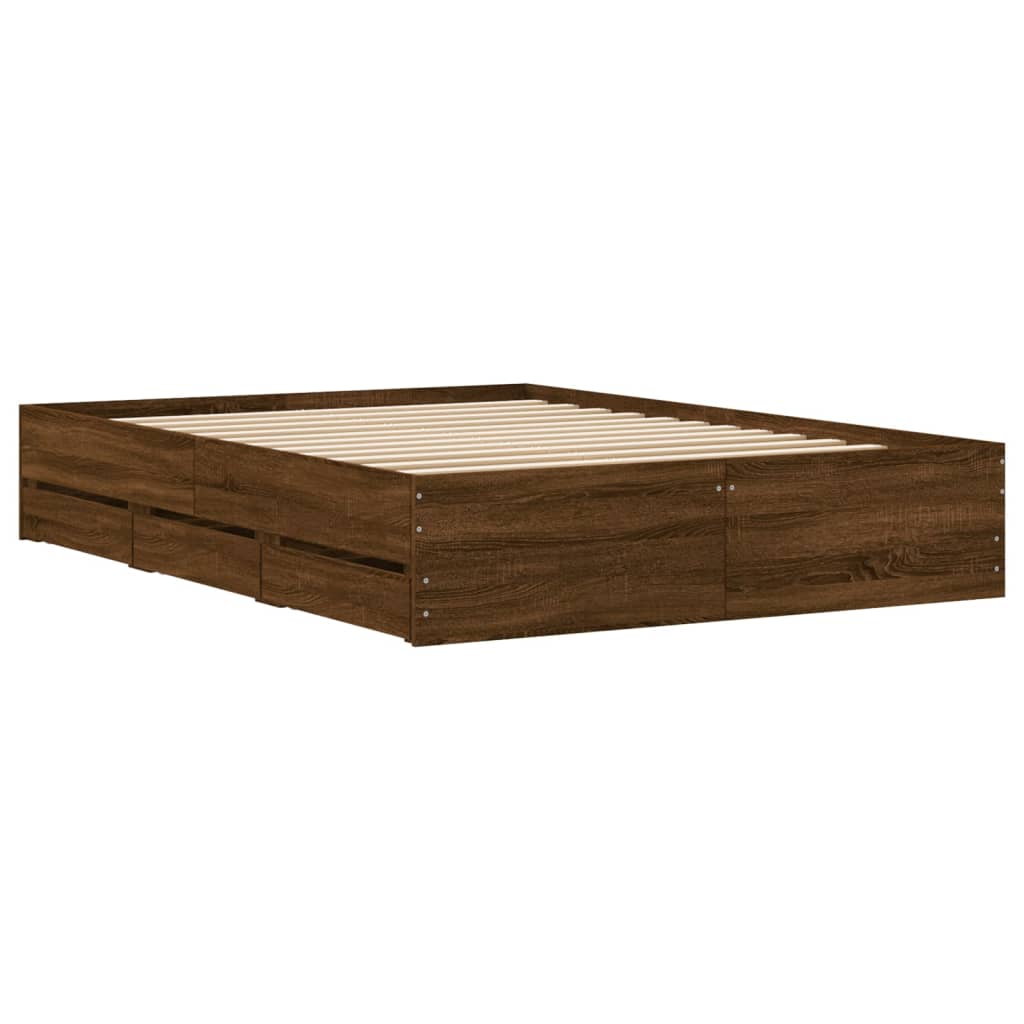 Bed Frame With Drawers Without Mattress Double