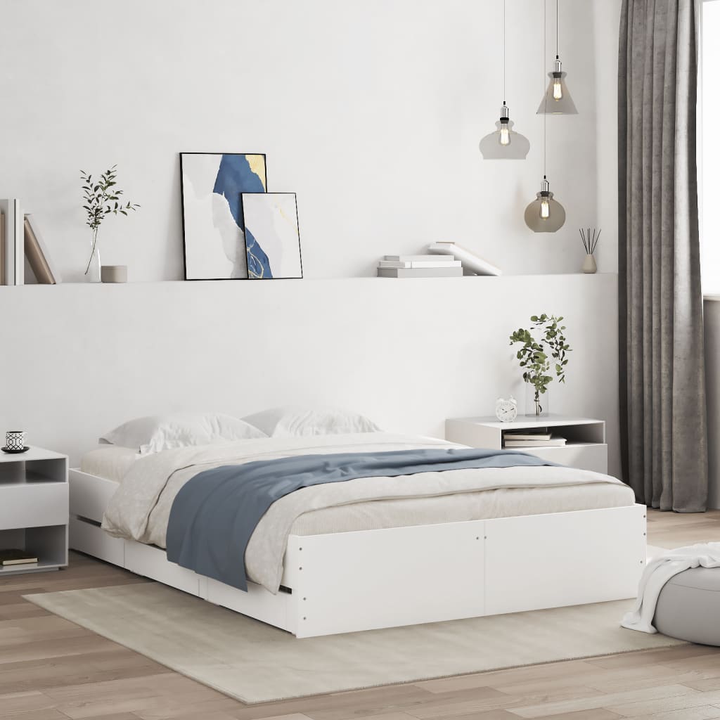 Bed Frame With Drawers Without Mattress Double