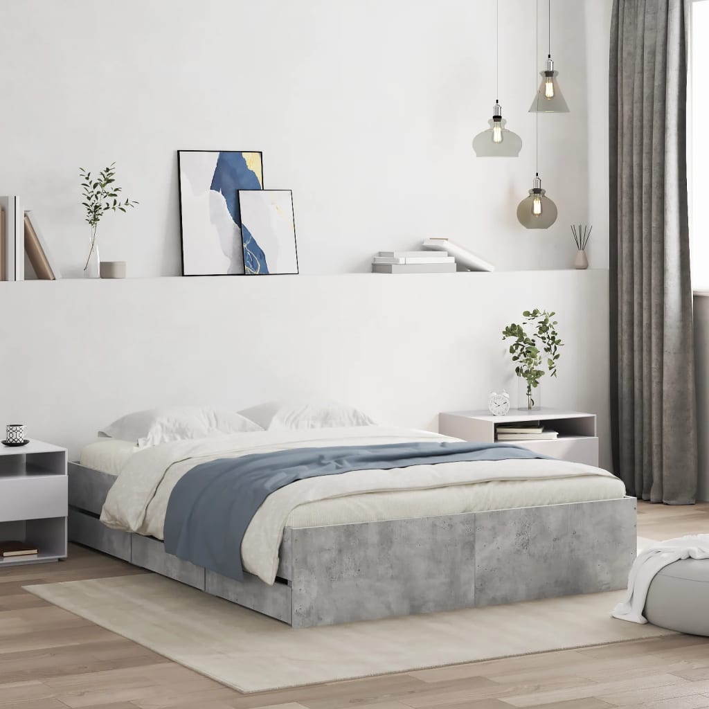 Bed Frame With Drawers Without Mattress Double