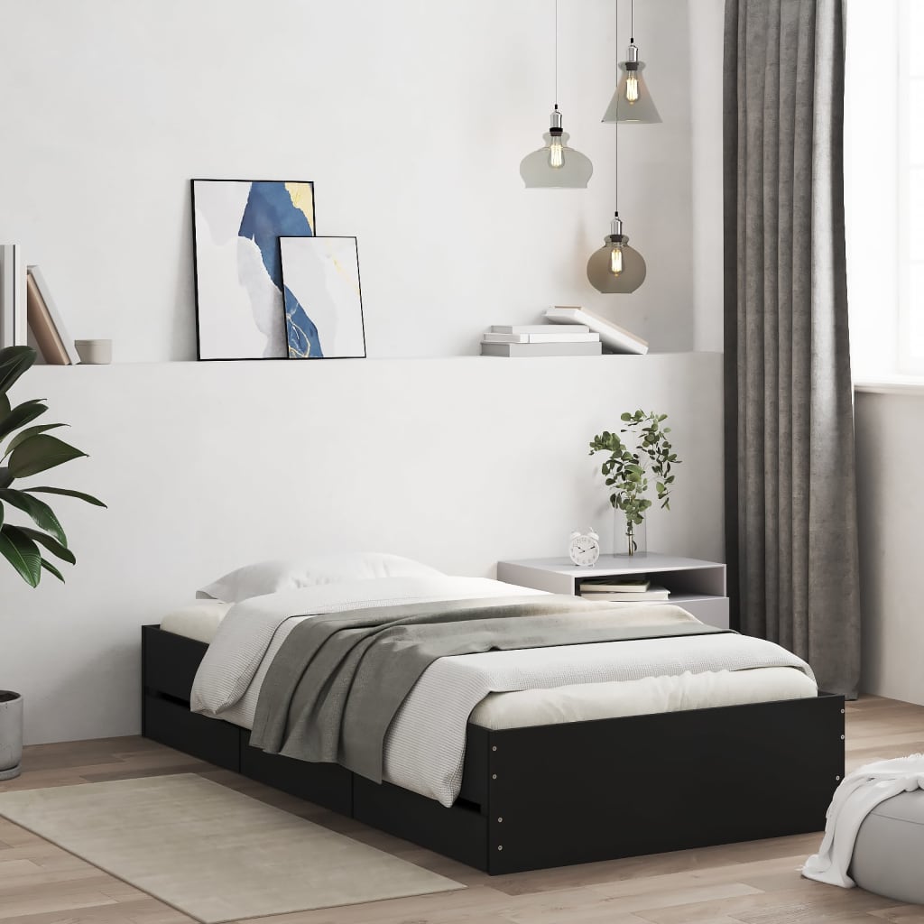 Bed Frame With Drawers Without Mattress Double