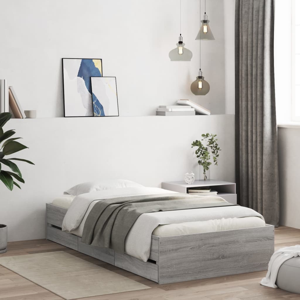 Bed Frame With Drawers Without Mattress Double