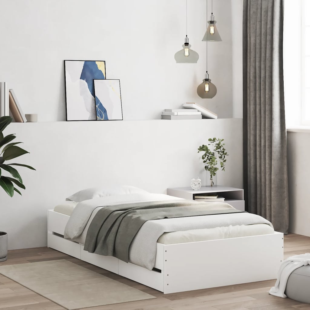 Bed Frame With Drawers Without Mattress Double