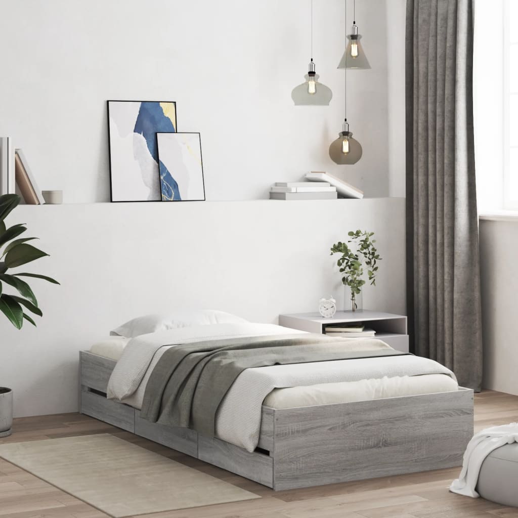 Bed Frame With Drawers Without Mattress Double