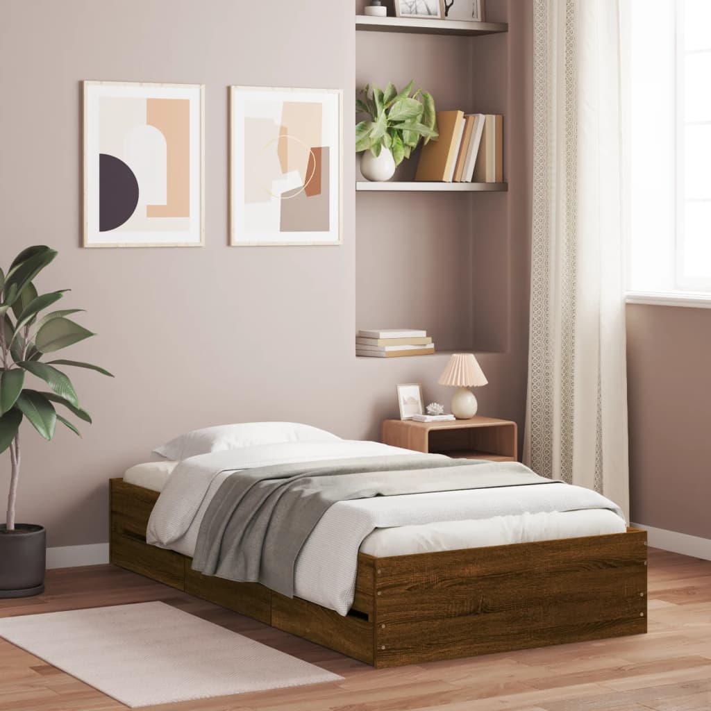 Bed Frame With Drawers Without Mattress Double