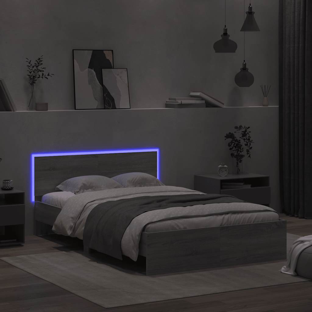 Bed Frame With Headboard And Led Small Double