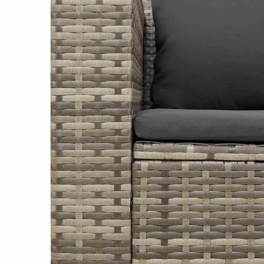 5 Piece Garden Sofa Set With Cushions Poly Rattan Acacia