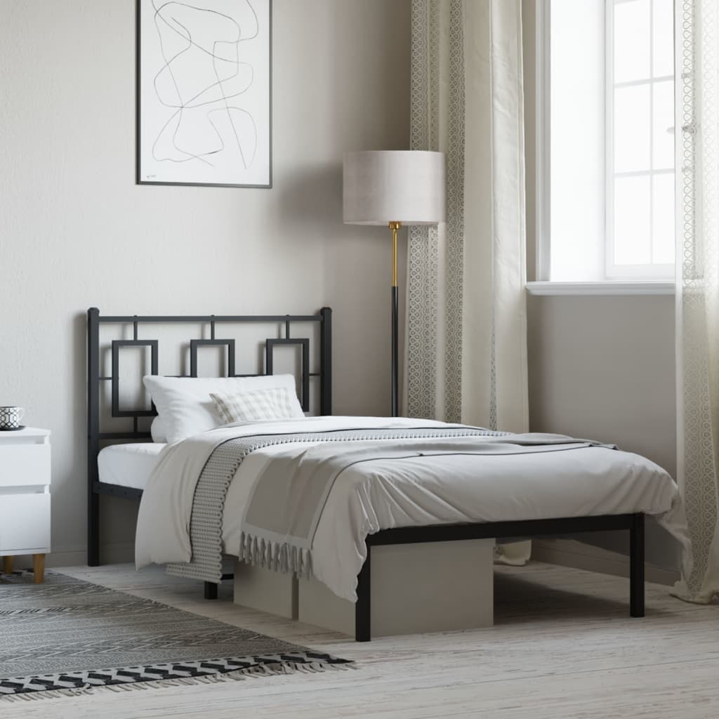 Metal Bed Frame Without Mattress With Footboard 100X190Cm