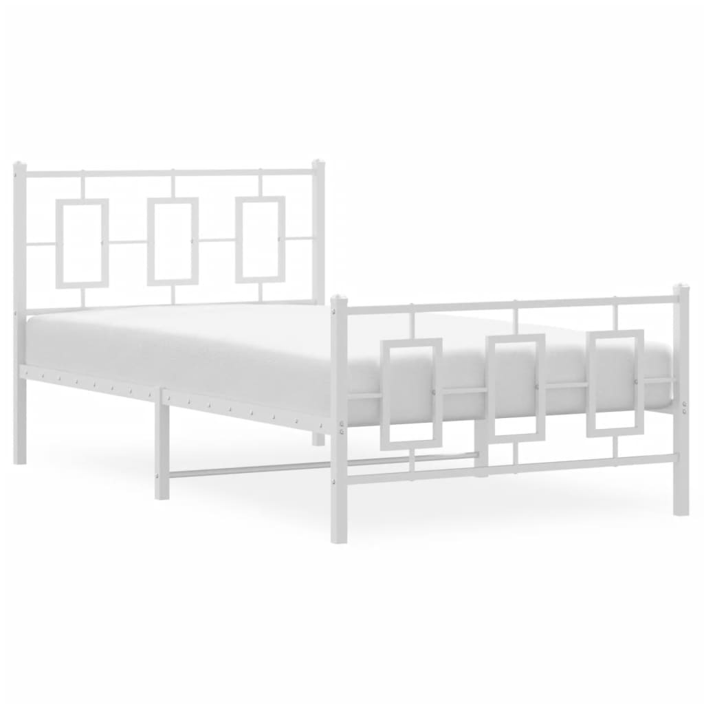 Metal Bed Frame Without Mattress With Footboard 100X190Cm