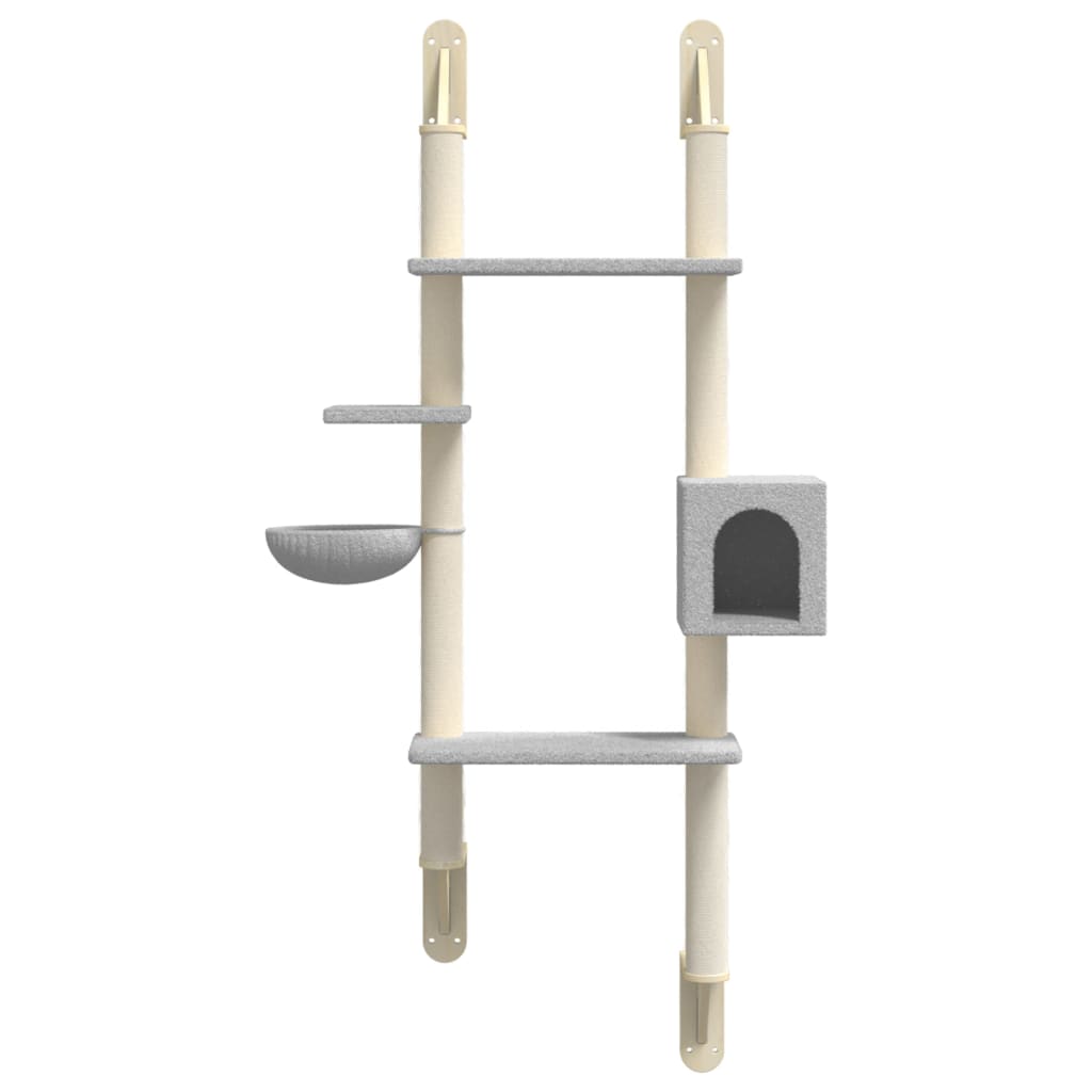 Wall-Mounted Cat Tree With Scratching Post 180 Cm