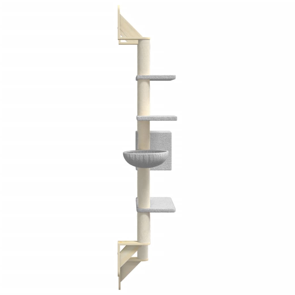 Wall-Mounted Cat Tree With Scratching Post 180 Cm