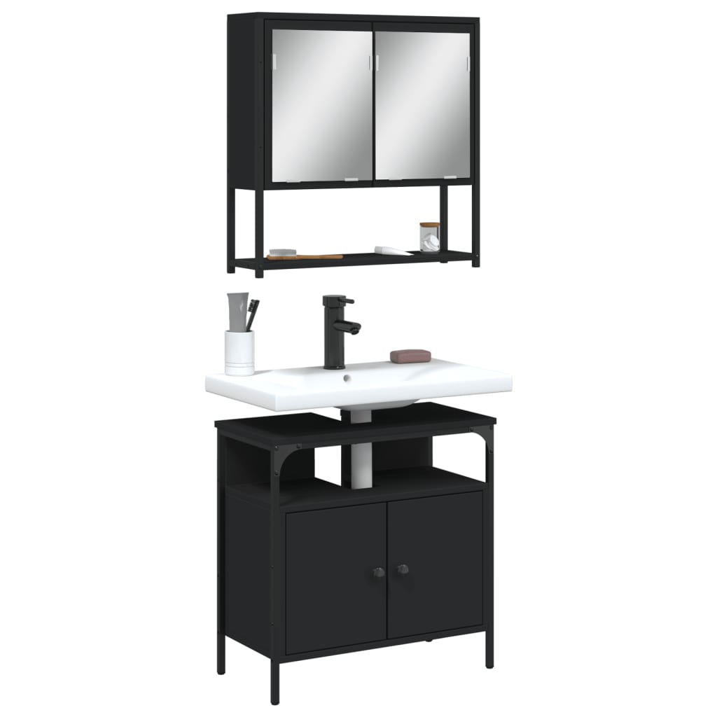Bathroom Furniture Set With Storage 2 Pcs Brown 60 X 30 X 60 Cm