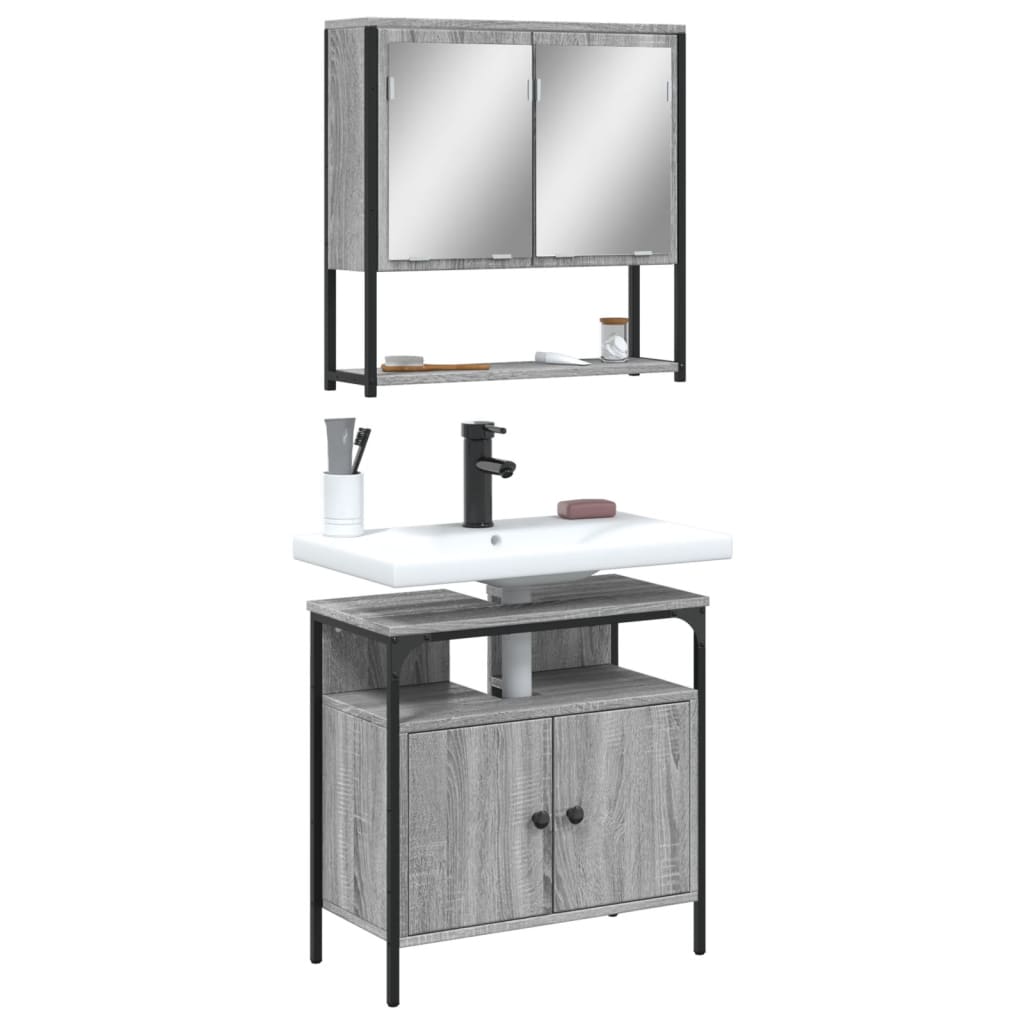 Bathroom Furniture Set With Storage 2 Pcs Brown 60 X 30 X 60 Cm